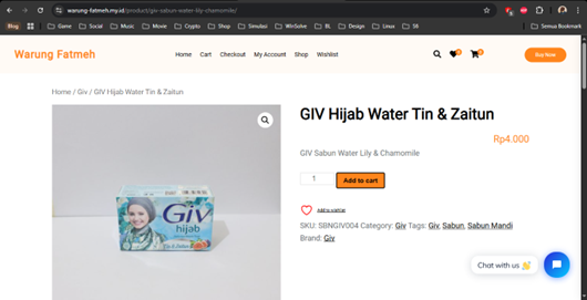 Tampilan Halaman Produk